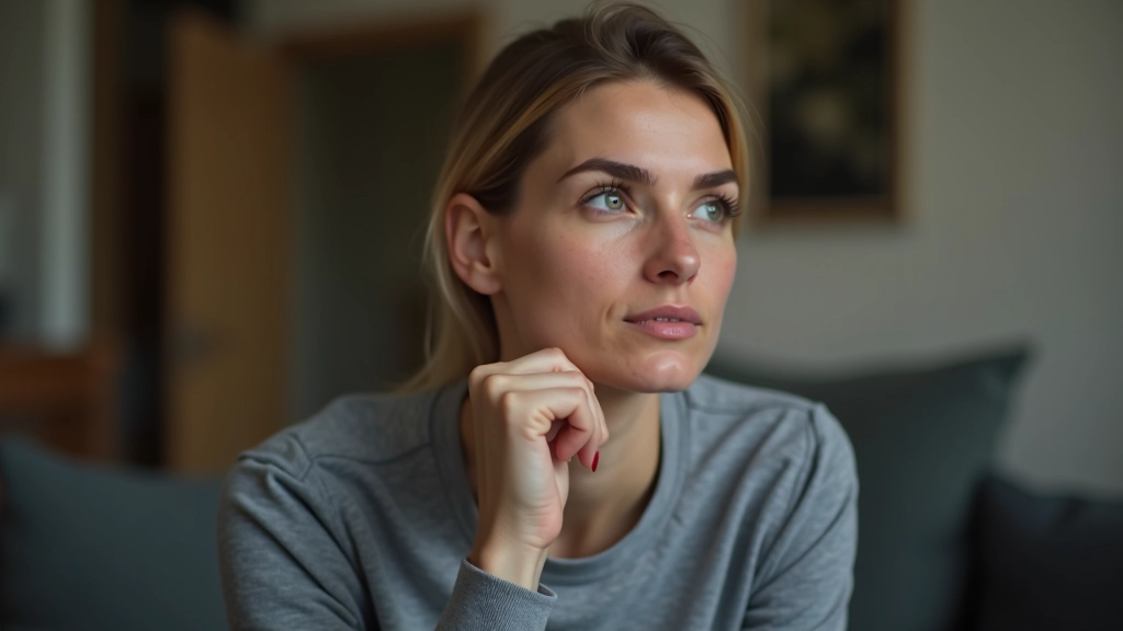 Persoon in rustige moment met hand bij kin, peinzend en aandachtig